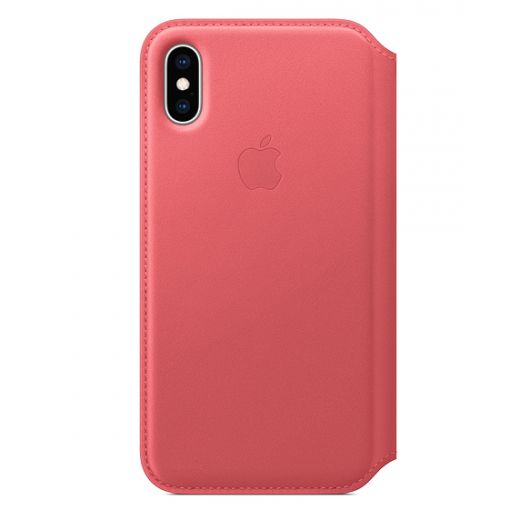 Чехол Apple Leather Folio Peony Pink (MRX12) для iPhone XS