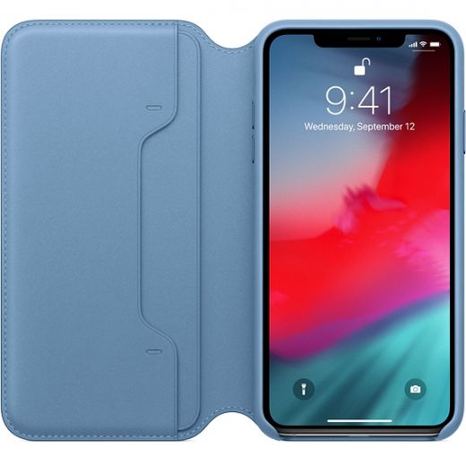 Чехол Apple Leather Folio Cape Cod Blue (MRX52) для iPhone XS Max