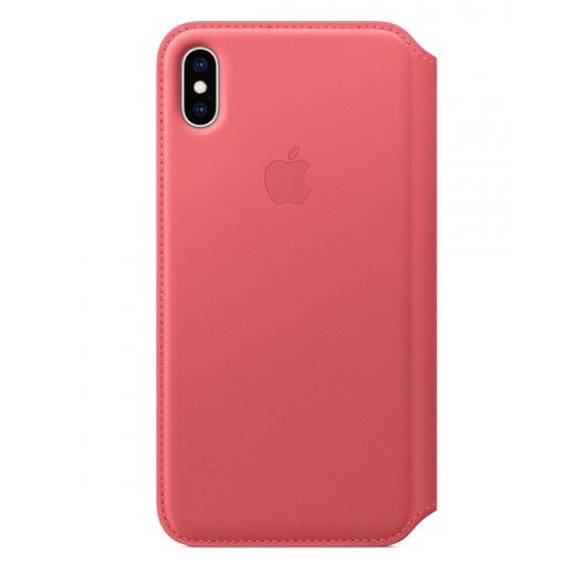 Чехол Apple Leather Folio Peony Pink (MRX62) для iPhone XS Max