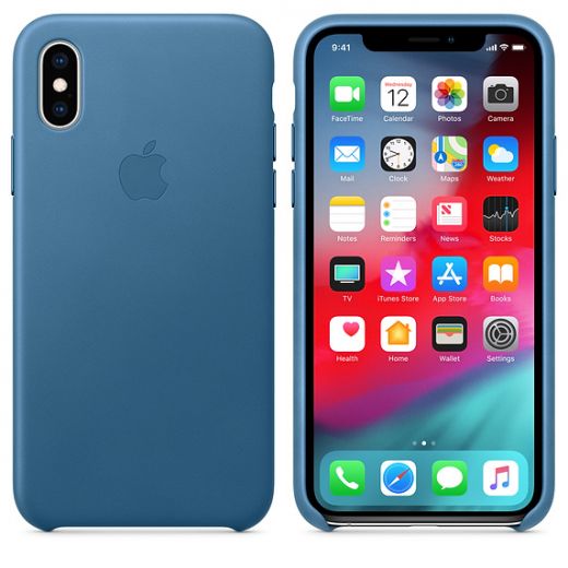 Чехол Apple Leather Case Cape Cod Blue (MTET2) для iPhone XS