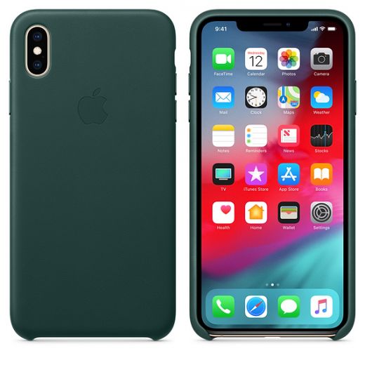 Чехол Apple Leather Case Forest Green (MTEV2) для iPhone XS Max