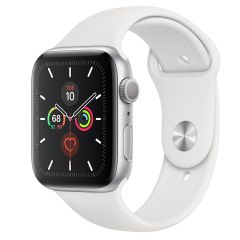 Apple Watch Series 5 (GPS) 44mm Silver Aluminum Case with White Sport Band (MWVD2) Open box