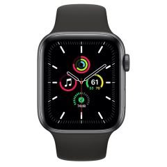 Apple Watch SE GPS 44mm Space Gray Aluminum Case with Black Sport Band (MYDT2)