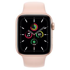 Apple Watch SE GPS 44mm Gold Aluminum Case with Pink Sand Sport Band (MYDR2)