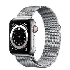 Apple Watch Series 6 (GPS + Cellular) 40mm Silver Stainless Steel Case with Milanese Loop (M02V3)