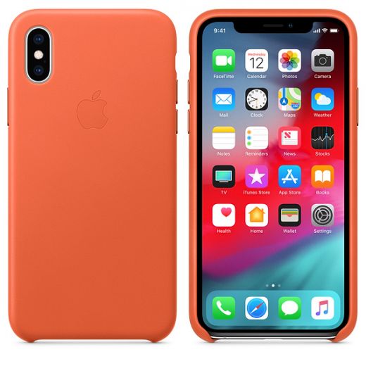 Чехол Apple Leather Case Sunset (MVFQ2) для iPhone XS