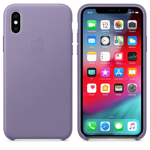 Чехол Apple Leather Case Lilac (MVFR2) для iPhone XS