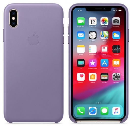 Чехол Apple Leather Case Lilac (MVH02) для iPhone XS Max