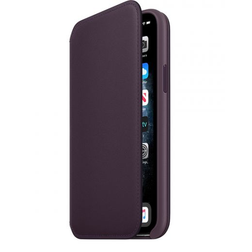 Чохол Apple Leather Folio Case Aubergine (MX072) для iPhone 11 Pro