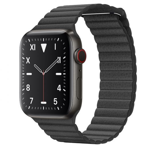 Ремешок Apple Leather Loop Black 42/44mm (MXAC2)
