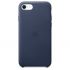 Чехол Apple Leather Case Midnight Blue (MXYN2) для iPhone SE (2020)