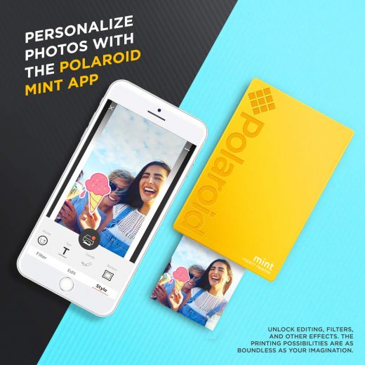 Принтер моментальной печати Polaroid Mint Pocket Printer Yellow