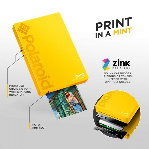 Принтер миттєвого друку Polaroid Mint Pocket Printer Yellow