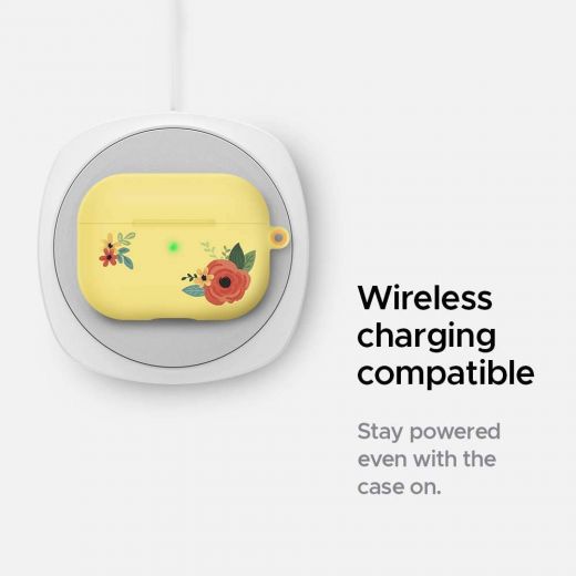 Чохол Ciel by Spigen Silicone Slim Cover Orange Floral для AirPods Pro