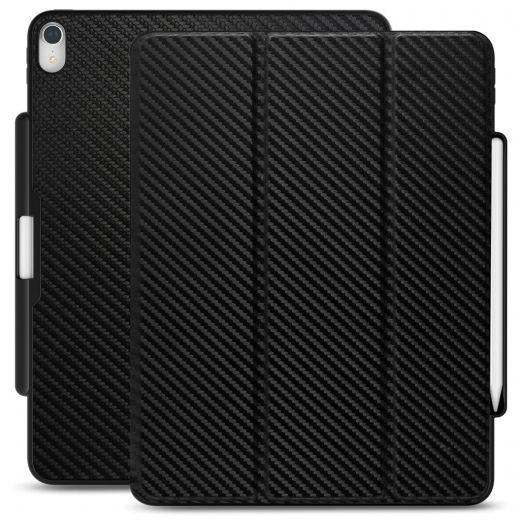Чохол Khomo Dual Case Cover with Pencil Holder Carbon Fiber Black для Apple iPad Pro 11" (2018)