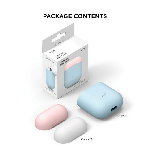 Чехол Elago Silicone Duo Case Pastel Blue/Pink/White (EAPDO-PBL-PKWH) для Airpods