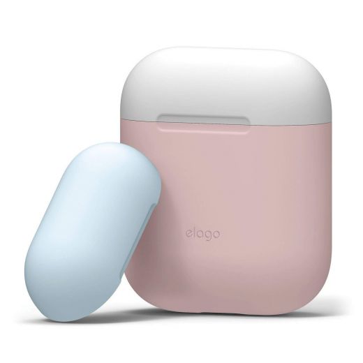 Чехол Elago Silicone Duo Case Pink/White/Pastel Blue (EAPDO-PK-WHPBL) для Airpods