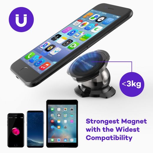 Тримач та док-станція RavPower Car Holder Magnetic Mount Black (RP-SH003)