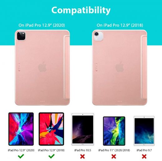 Чехол ESR Rebound Slim Smart Case Rose Gold для iPad Pro 12.9" M1 (2021 | 2020 | 2018)