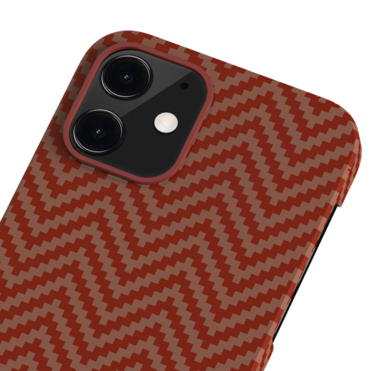 Чехол Pitaka MagEZ Red | Orange (Herringbone) для iPhone 12 | 12 Pro