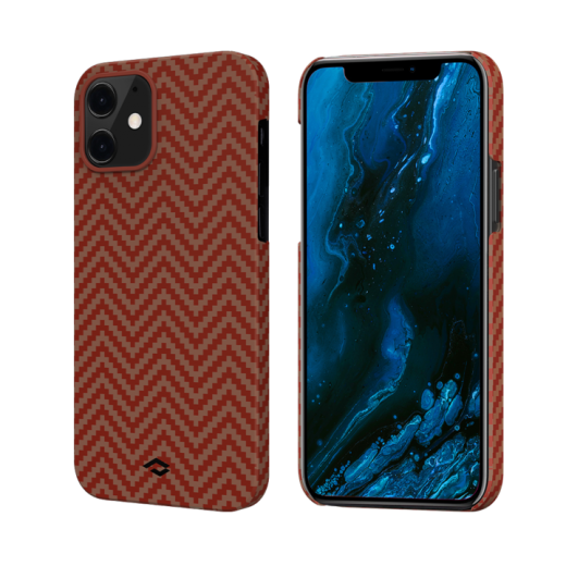 Чехол Pitaka MagEZ Red | Orange (Herringbone) для iPhone 12 mini