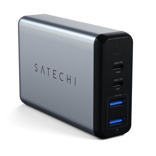 Быстрая зарядка Satechi 75W Dual Type-C PD Travel Charger (ST-MC2TCAM)