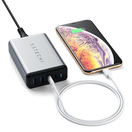 Быстрая зарядка Satechi 75W Dual Type-C PD Travel Charger (ST-MC2TCAM)