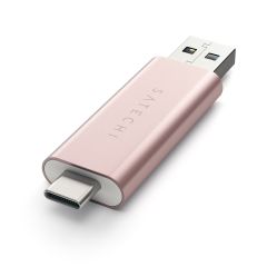 Адаптер Satechi Aluminum Type-C USB 3.0 and Micro/SD Rose Gold (ST-TCCRAR)