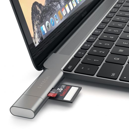 Адаптер Satechi Aluminum Type-C USB 3.0 and Micro/SD Space Gray (ST-TCCRAM)