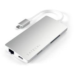 Адаптер Satechi Type-C Multi-Port Adapter 4K with Ethernet V2 Silver (ST-TCMA2S)