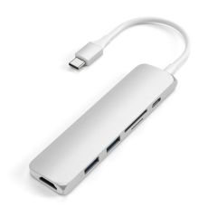 Адаптер Satechi Aluminum Type-C Slim Multi-Port Adapter 4K V2 Silver (ST-SCMA2S)