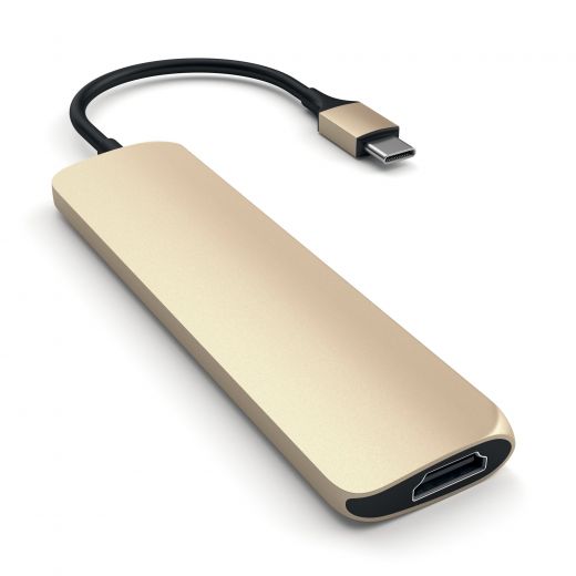 Адаптер Satechi Slim Aluminum Type-C Multi-Port Gold (ST-CMAG)