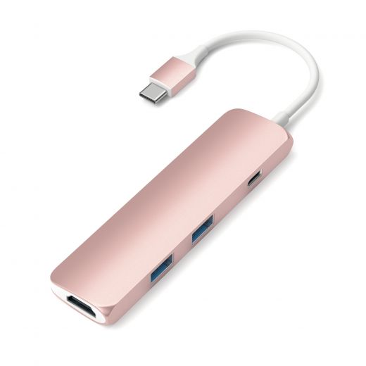 Адаптер Satechi Slim Aluminum Type-C Multi-Port Rose Gold (ST-CMAR)