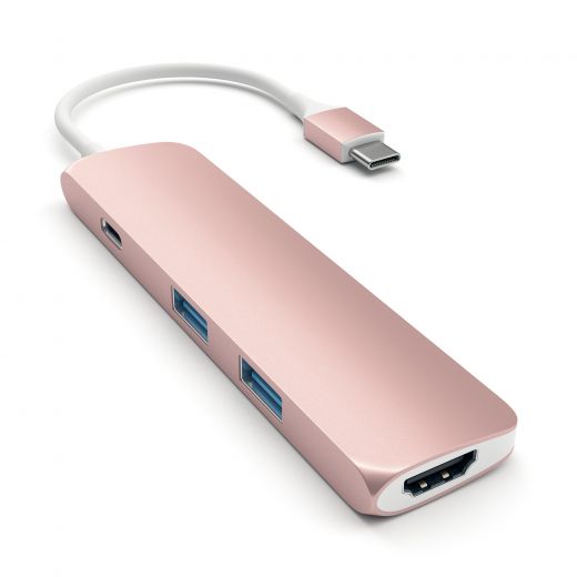 Адаптер Satechi Slim Aluminum Type-C Multi-Port Rose Gold (ST-CMAR)