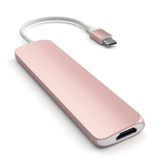 Адаптер Satechi Slim Aluminum Type-C Multi-Port Rose Gold (ST-CMAR)