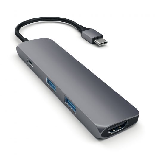 Адаптер Satechi Slim Aluminum Type-C Multi-Port Space Gray (ST-CMAM)