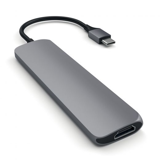 Адаптер Satechi Slim Aluminum Type-C Multi-Port Space Gray (ST-CMAM)