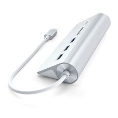 Адаптер Satechi TYPE-C Aluminum USB Hub & Card Reader Silver (ST-TCHCRS)
