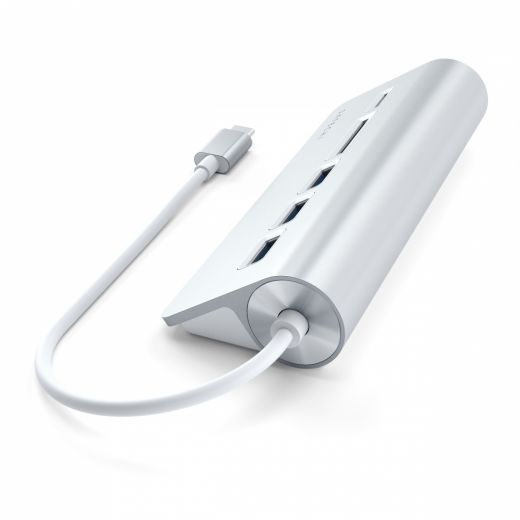 Адаптер Satechi TYPE-C Aluminum USB Hub & Card Reader Silver (ST-TCHCRS)