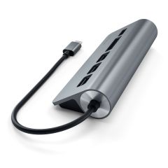 Адаптер Satechi TYPE-C Aluminum USB Hub & Card Reader Space Gray (ST-TCHCRM)