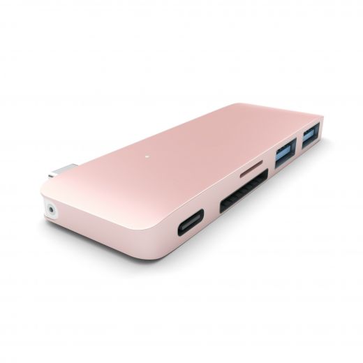 Адаптер Satechi Type-C USB 3.0 Passthrough Hub Rose Gold (ST-TCUPR)