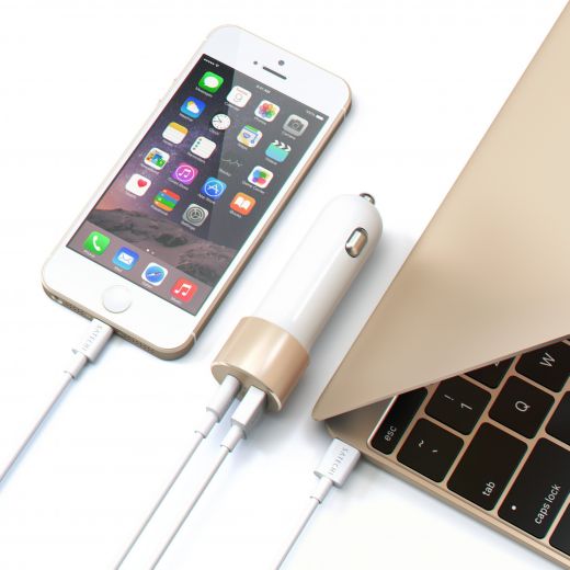 Автомобільна зарядка Satechi USB Car Charger with Type-C Gold (ST-TCUCCG)
