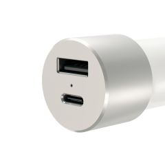 Автомобільна зарядка Satechi USB Car Charger with Type-C Silver (ST-TCUCCS)