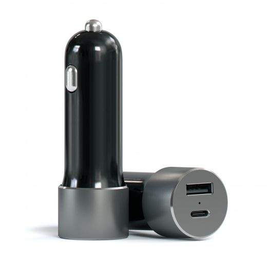 Автомобільна зарядка Satechi USB Car Charger with Type-C Space Gray (ST-TCUCCM)