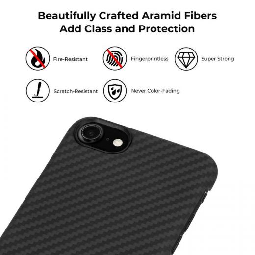 Чехол Pitaka Aramid Black/Grey (KI1101SE) для iPhone SE 2020