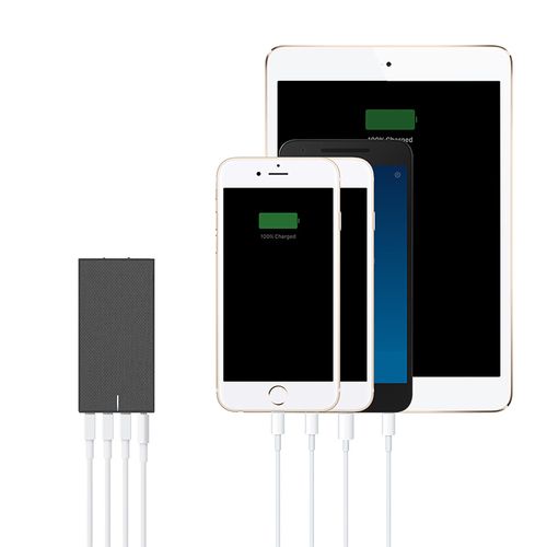 Зарядное устройство Native Union Smart Charger 4-Port USB Fabric Slate (SM4-GRY-FB-INT)