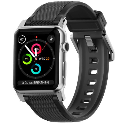 Ремінець Nomad Vulcanized LSR Silicone Strap Black/Grey для Apple Watch