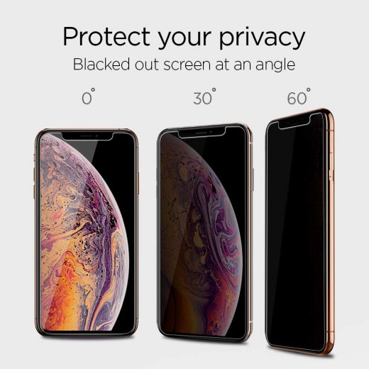 Захисне скло Spigen Tempered Glass Black Privacy для iPhone 11 Pro/X/XS