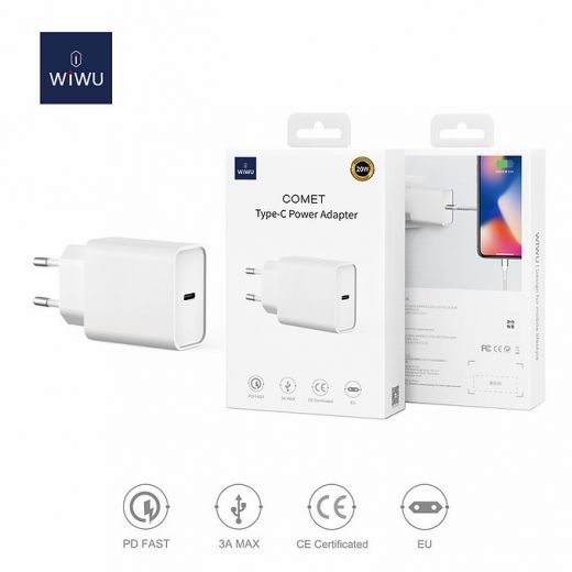 Быстрая зарядка WIWU Wall Charger 20W (RY-U65) White