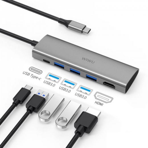 Адаптер WIWU Apollo A531H USB-C to HDMI Grey